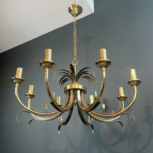 Brushed Metal And Gilt Metal Pineapple Chandelier. French Work 