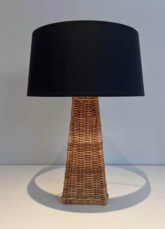 Pyramidal Rattan Table Lamp. French Work. Circa 1970-barrois-antiques-10-main-638216472513378883.jpg