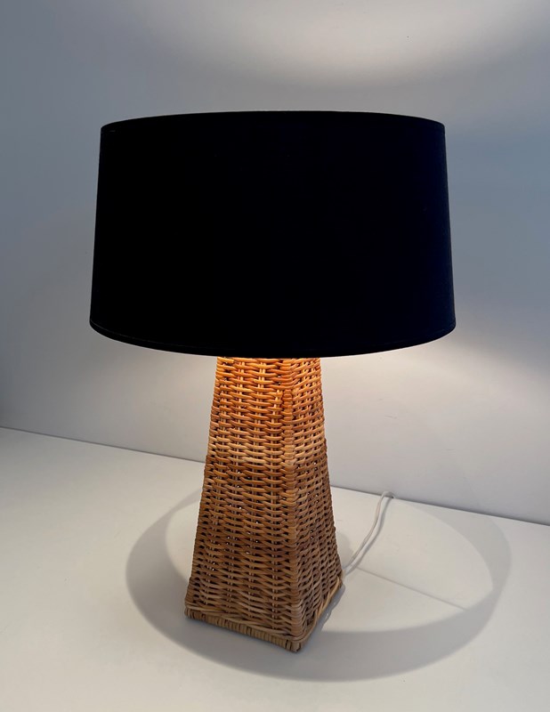 Pyramidal Rattan Table Lamp. French Work. Circa 1970-barrois-antiques-12-main-638216472567909375.jpg
