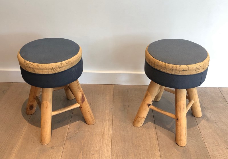 Pair Of Pine Stools. French Work. Circa 1970-barrois-antiques-14-main-638193112476428149.jpg