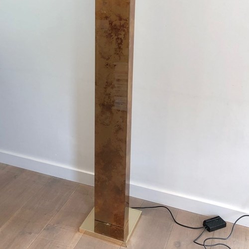 Gilt Lucite And Gilt Metal Floor Lamp, Italian Work, Circa 1970