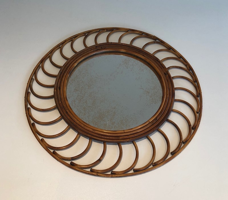 Rattan Mirror. French Work. Circa 1970-barrois-antiques-2-main-638158516402439985.jpg