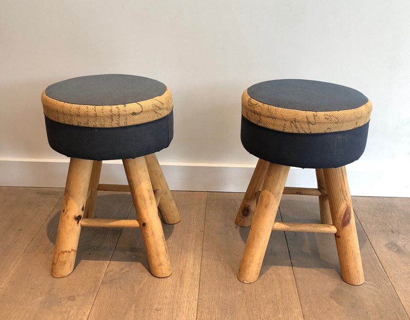Pair Of Pine Stools. French Work. Circa 1970-barrois-antiques-2-main-638193112146119450.jpg