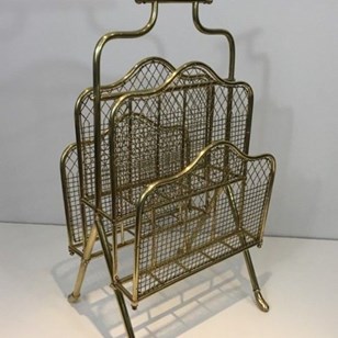 Neoclassical Brass Magazine Rack By...