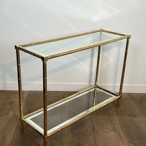 Console En Laiton Façon Faux-Bambou