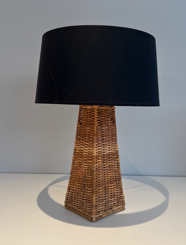 Pyramidal Rattan Table Lamp. French Work. Circa 1970-barrois-antiques-3-main-638216472321037442.jpg