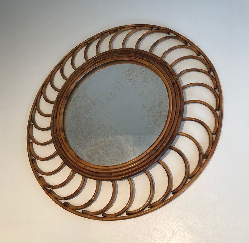 Rattan Mirror. French Work. Circa 1970-barrois-antiques-5-main-638158516474313717.jpg