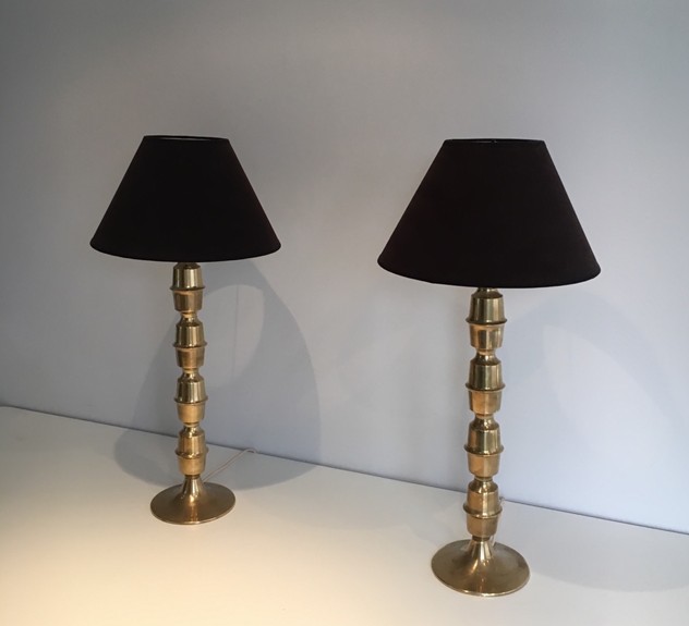 Pair Of Tall Brass Table Lamps, Circa 1960 -barrois-antiques-50's-24120_main_636426386845161891.JPG