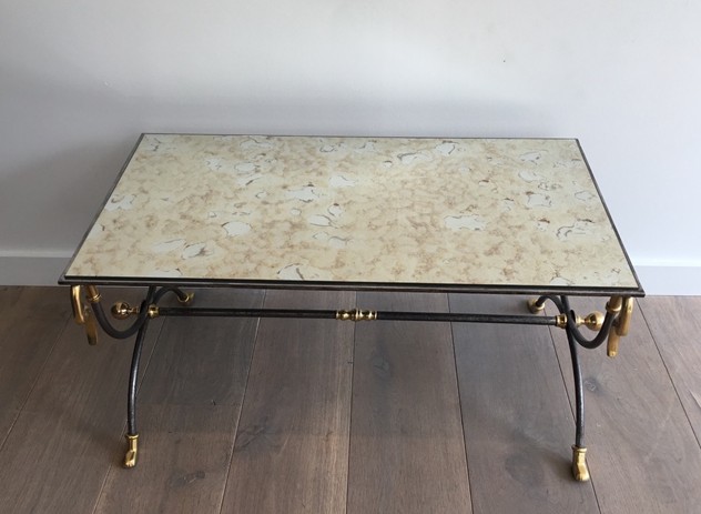  Brushed Steel & Brass Coffee Table with Swanheads-barrois-antiques-50's-25480_main_636464282982163521.JPG