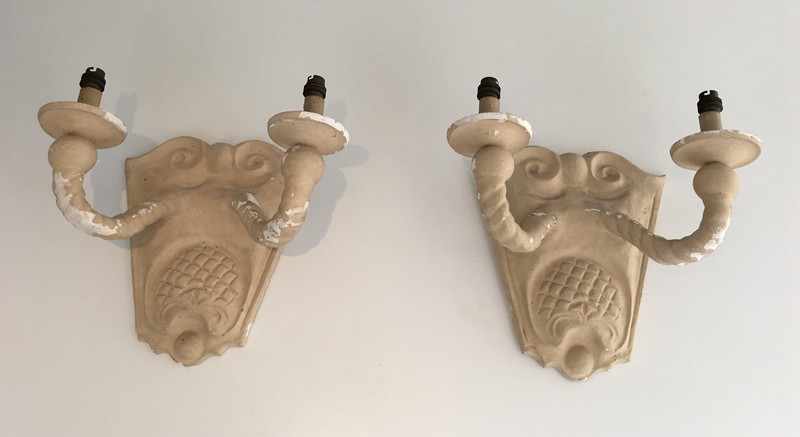  Pair of Plaster Wall Sconces. French. Circa 1940-barrois-antiques-50's-28784-main-636655197866829191.JPG