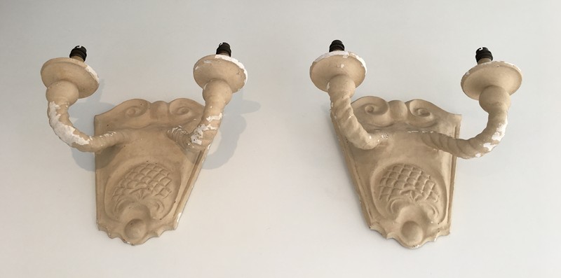  Pair of Plaster Wall Sconces. French. Circa 1940-barrois-antiques-50's-28796-main-636655199696491015.JPG