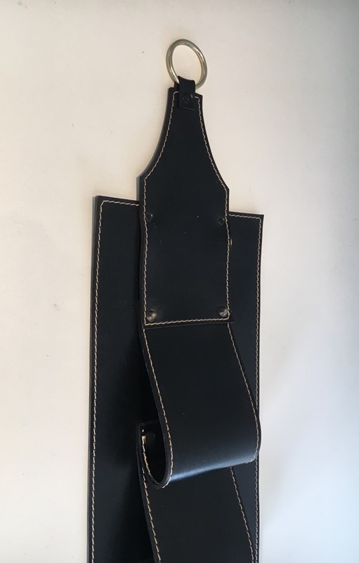Adnet Leather Wall Magazine Rack. French. 1940's-barrois-antiques-50's-29023-main-636706251489203996.JPG