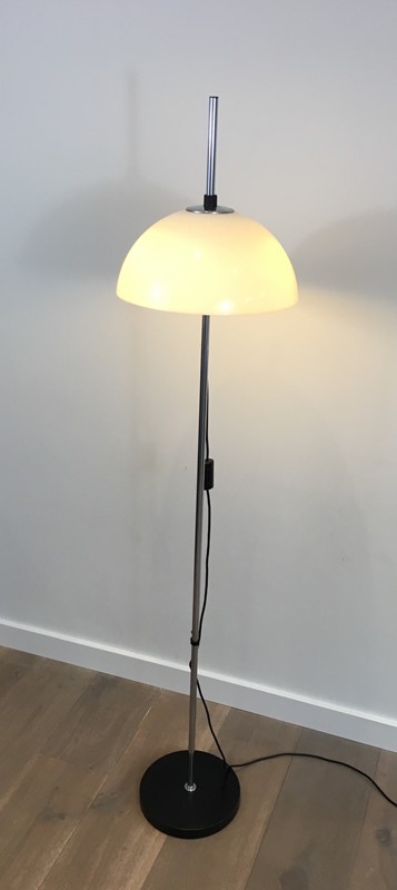  Chrome, Black lacquer and acrylic floor lamp-barrois-antiques-50's-29033-main-636674958411325010.JPG