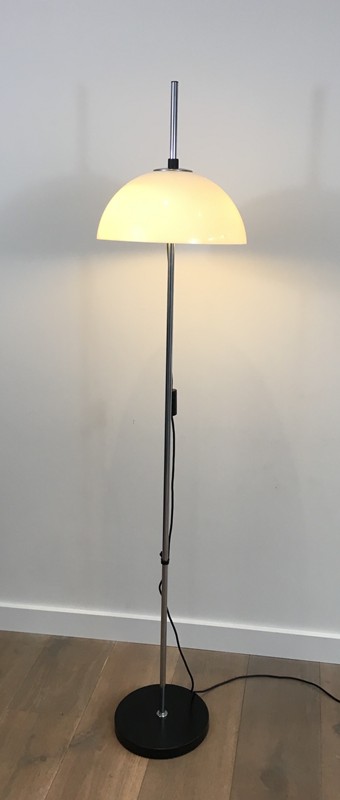  Chrome, Black lacquer and acrylic floor lamp-barrois-antiques-50's-29044-main-636674958830673899.JPG