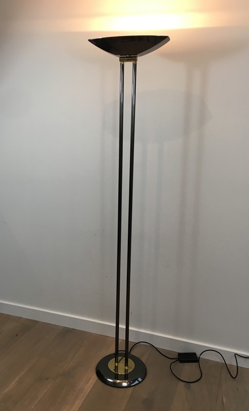  Gun Metal and Brass Floor Lamp. French. 1970's-barrois-antiques-50's-29184-main-636674966923276883.JPG