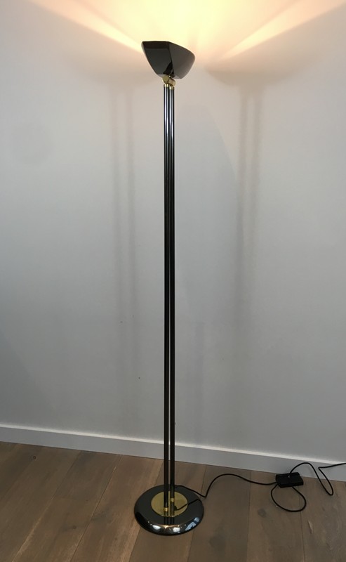  Gun Metal and Brass Floor Lamp. French. 1970's-barrois-antiques-50's-29191-main-636674967675389351.JPG