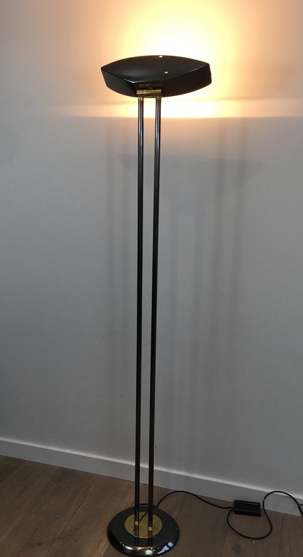  Gun Metal and Brass Floor Lamp. French. 1970's-barrois-antiques-50's-29192-main-636674967720475374.JPG