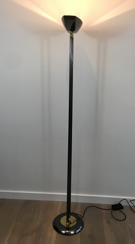  Gun Metal and Brass Floor Lamp. French. 1970's-barrois-antiques-50's-29194-main-636674967798322867.JPG
