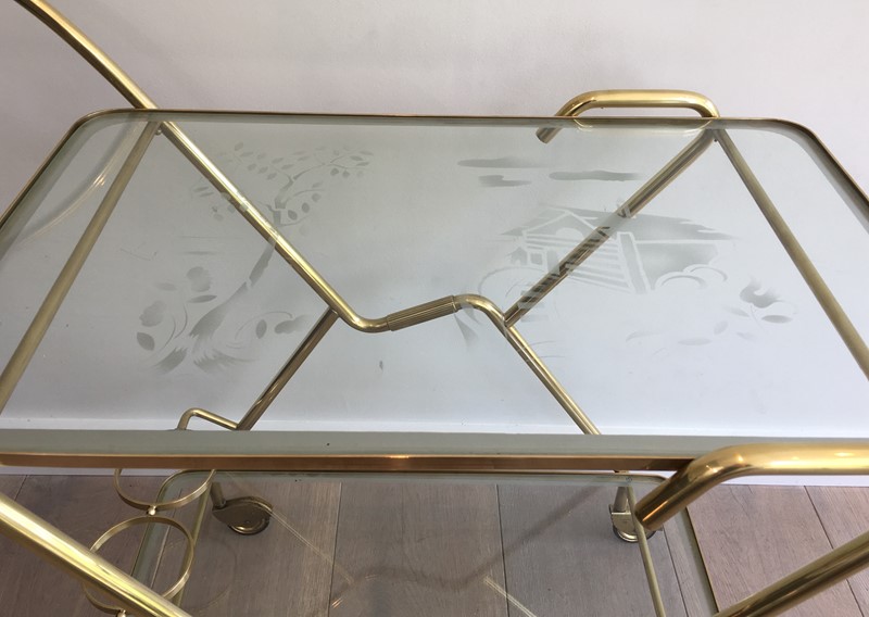  Brass and Engraved Glass Drinks Trolley-barrois-antiques-50's-30078-main-636779744949270686.JPG