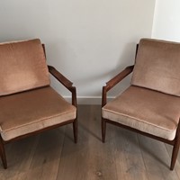  Pair of Scandinavian Armchairs. Marked
