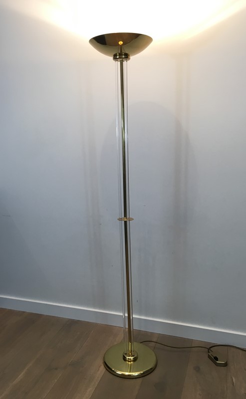 Acrylic and gilt brass Floor Lamp-barrois-antiques-50s-31092-main-636807360027033988.JPG