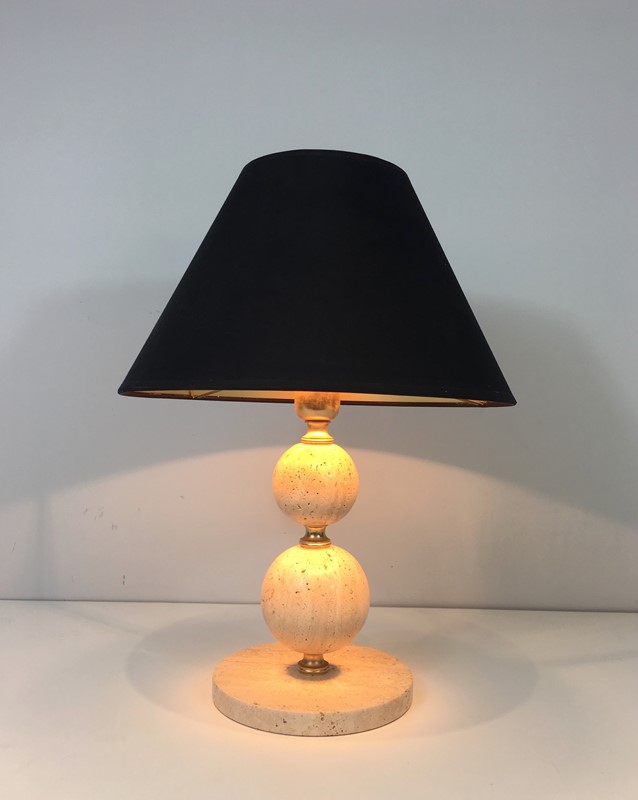  Travertine & Brass table Lamp. Black Shintz Gilt-barrois-antiques-50s-31346-main-636824557114200050.jpg