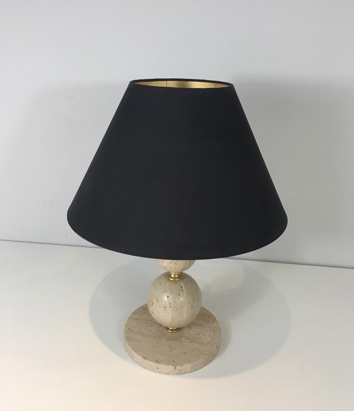  Travertine & Brass table Lamp. Black Shintz Gilt-barrois-antiques-50s-31359-main-636824557620606365.jpg