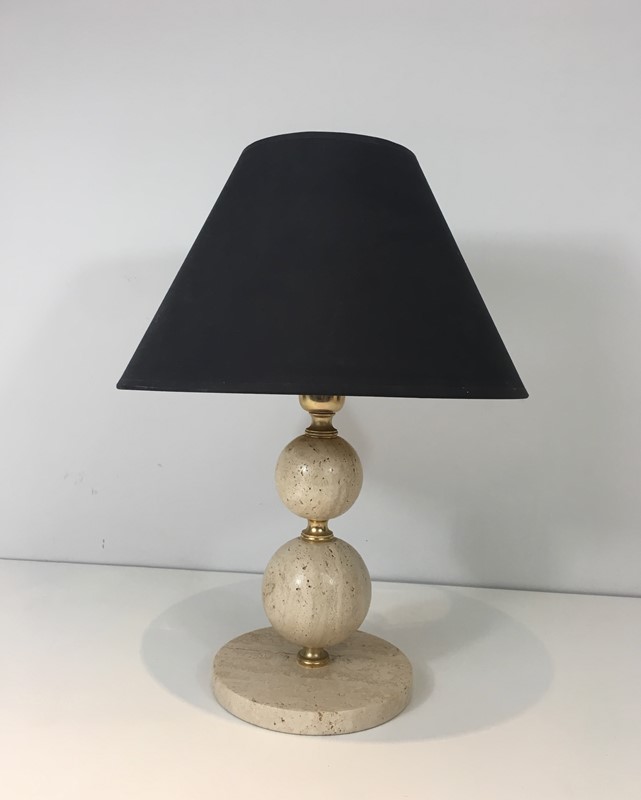  Travertine & Brass table Lamp. Black Shintz Gilt-barrois-antiques-50s-31360-main-636824557644200596.jpg