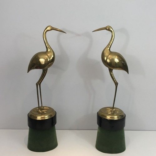 Pair Of Brass Birds