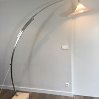  Rare Arco Style Floor lamp in Brushed Aluminium