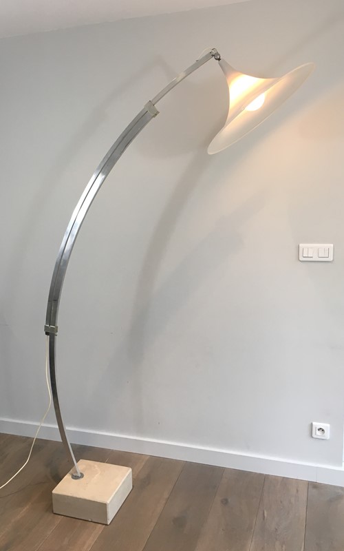  Rare Arco Style Floor lamp in Brushed Aluminium-barrois-antiques-50s-32731-main-636897046011277406.JPG