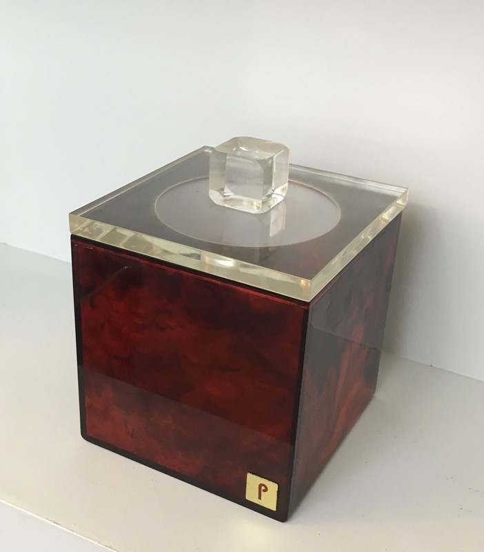 Red And Clear Lucite Ice Bucket. Signed P-barrois-antiques-50s-37506-main-637285146177293792.jpg