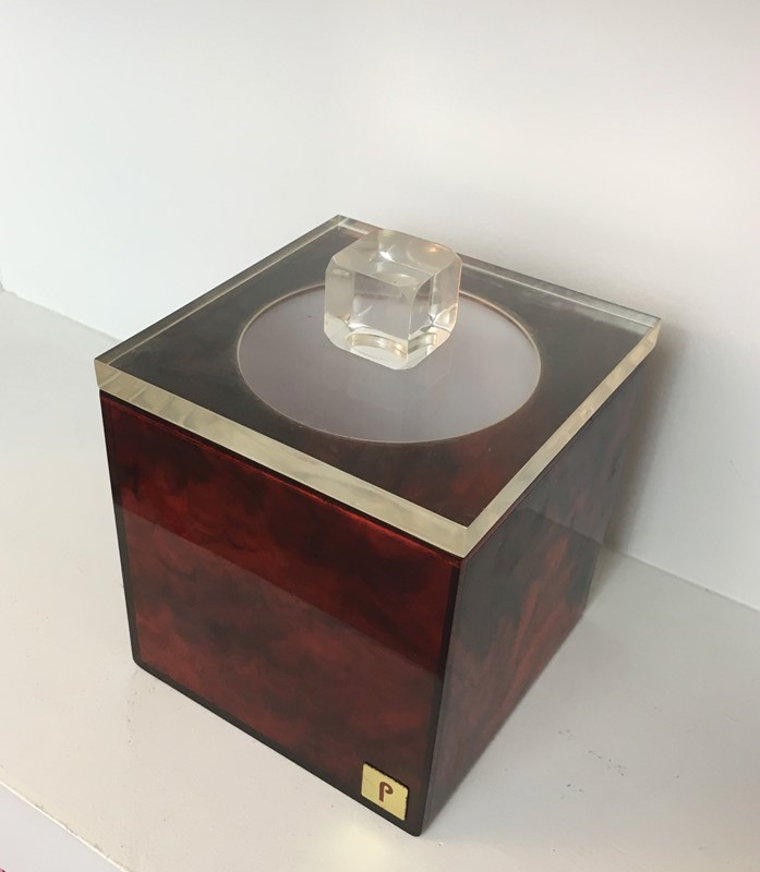 Red And Clear Lucite Ice Bucket. Signed P-barrois-antiques-50s-37507-main-637285146581041106.jpg