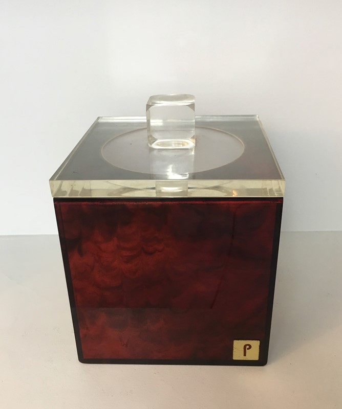 Red And Clear Lucite Ice Bucket. Signed P-barrois-antiques-50s-37508-main-637285146600260275.jpg