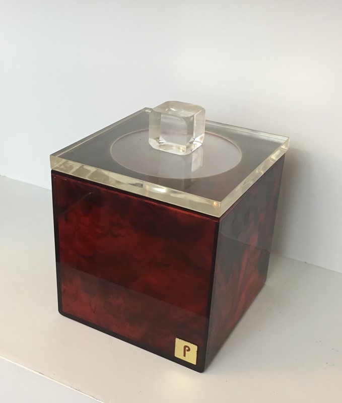 Red And Clear Lucite Ice Bucket. Signed P-barrois-antiques-50s-37514-main-637285146721509224.jpg