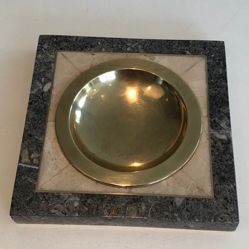 Neoclassical Style Faux-Marble & Brass Vide-Poche