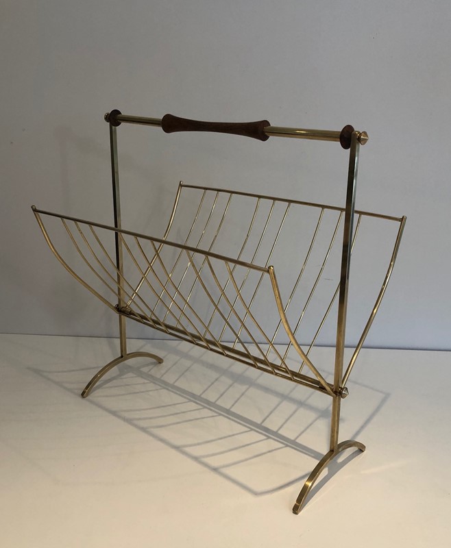 Brass And Wood Magazine Rack. Cesare Lacca Style-barrois-antiques-50s-45564-main-637774949406882367.jpg