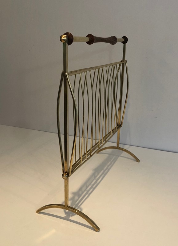 Brass And Wood Magazine Rack. Cesare Lacca Style-barrois-antiques-50s-45574-main-637774950008598316.jpg