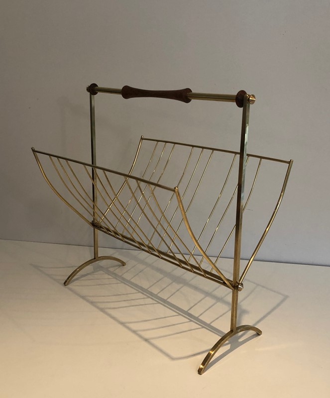 Brass And Wood Magazine Rack. Cesare Lacca Style-barrois-antiques-50s-45579-main-637774950113597541.jpg