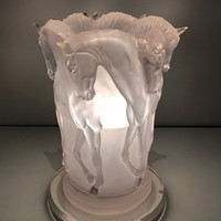 Lucite horses table lamp. French work