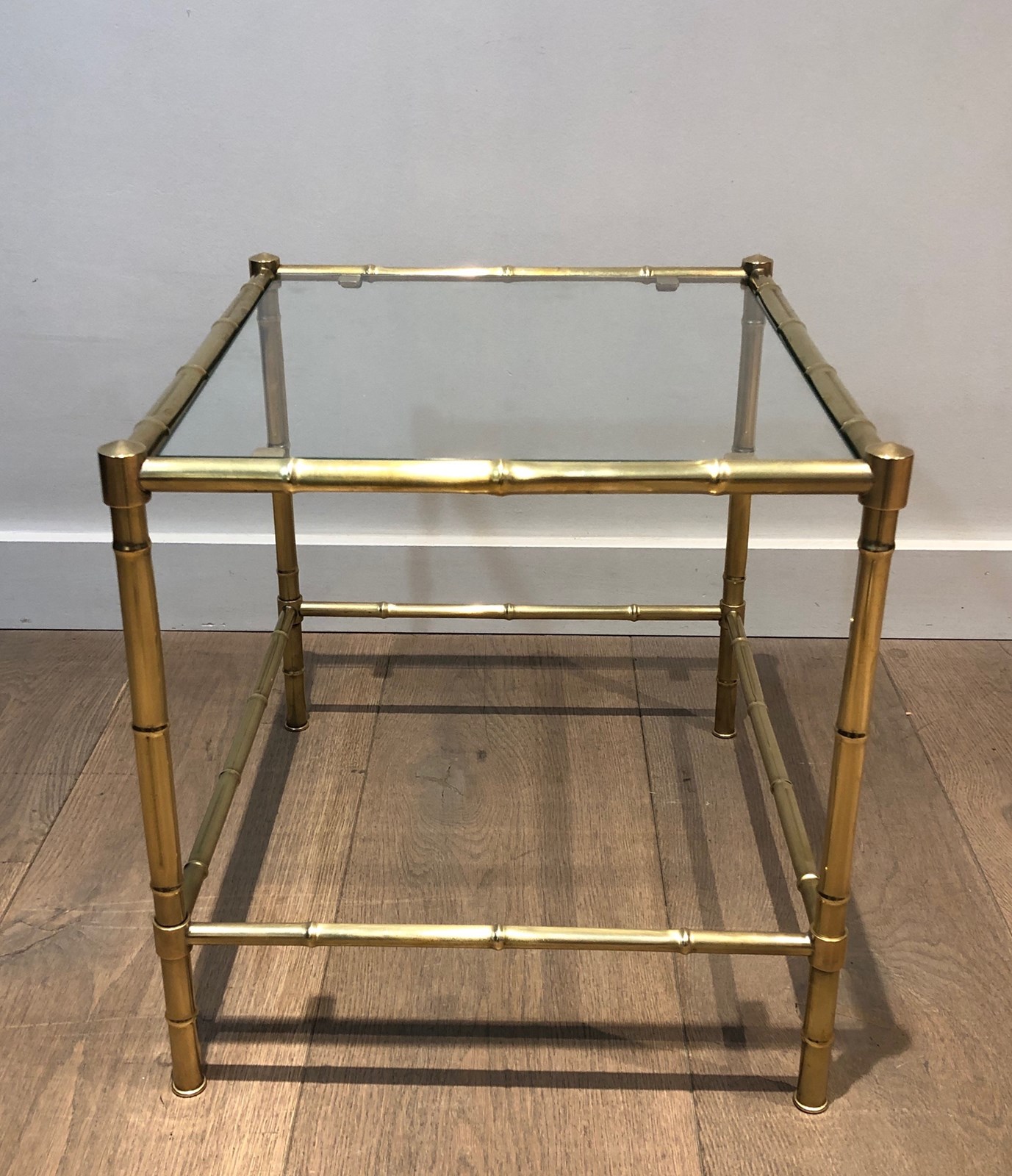Brass Faux Bamboo Table –
