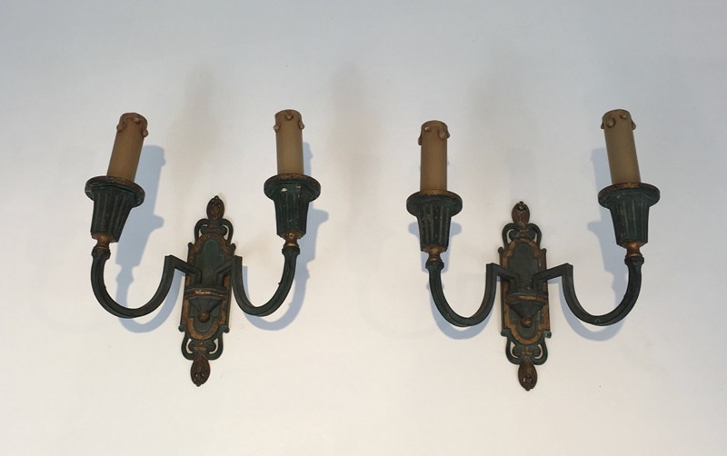  Interesting Pair of Bronze Sconces. French. 1940s-barrois-antiques-BS-166-main-636641338638954624.jpg