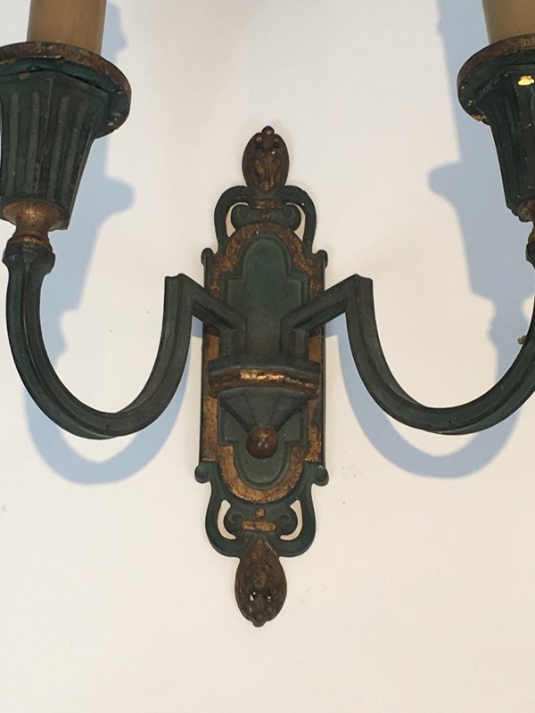  Interesting Pair of Bronze Sconces. French. 1940s-barrois-antiques-BS-169-main-636641338750344336.jpg