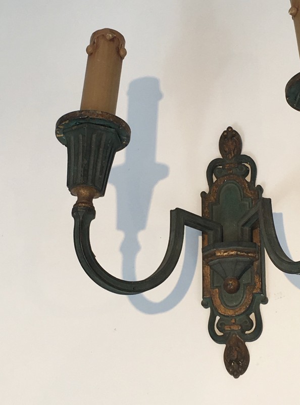  Interesting Pair of Bronze Sconces. French. 1940s-barrois-antiques-BS-172-main-636641338906820360.jpg