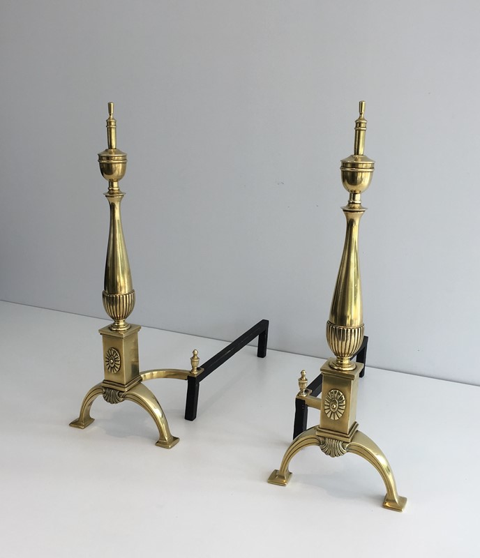  Pair of neoclassical  Style lBronze Andirons-barrois-antiques-FP-855-main-636779560290532894.JPG