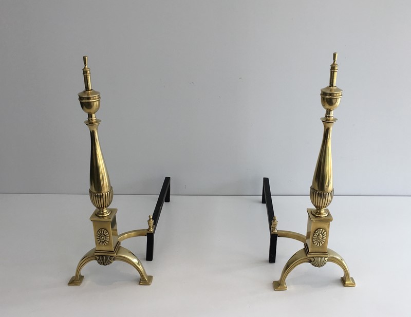  Pair of neoclassical  Style lBronze Andirons-barrois-antiques-FP-863-main-636779560688534849.JPG