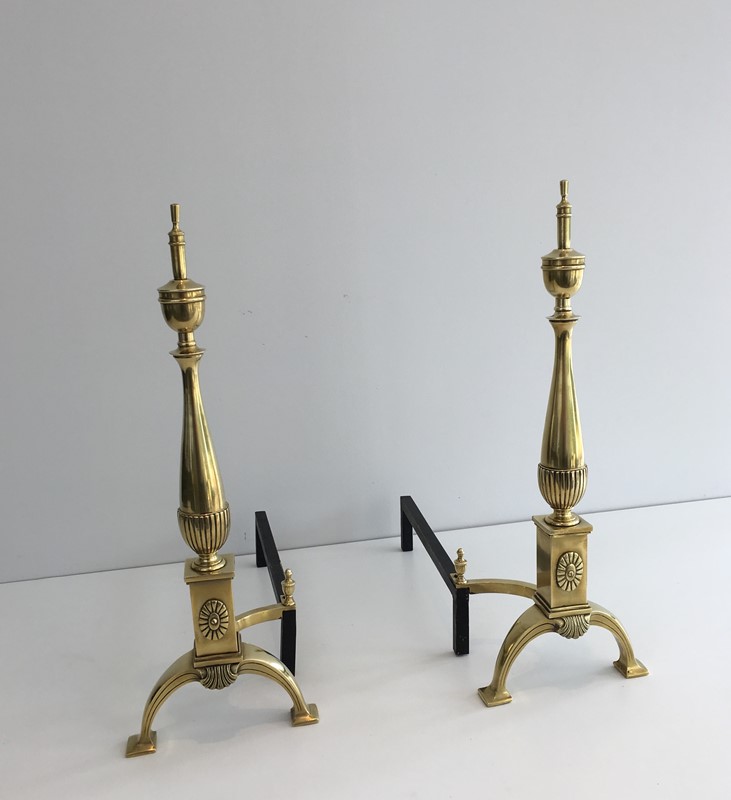  Pair of neoclassical  Style lBronze Andirons-barrois-antiques-FP-865-main-636779560724001778.JPG