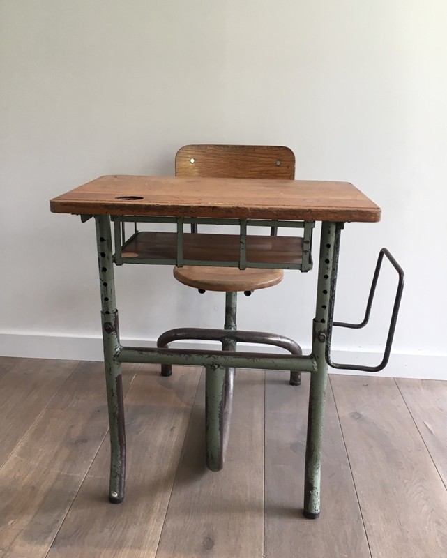  Industrial Steel and Wood Children Desk. 1900's-barrois-antiques-I-613-main-636619002626137421.jpg