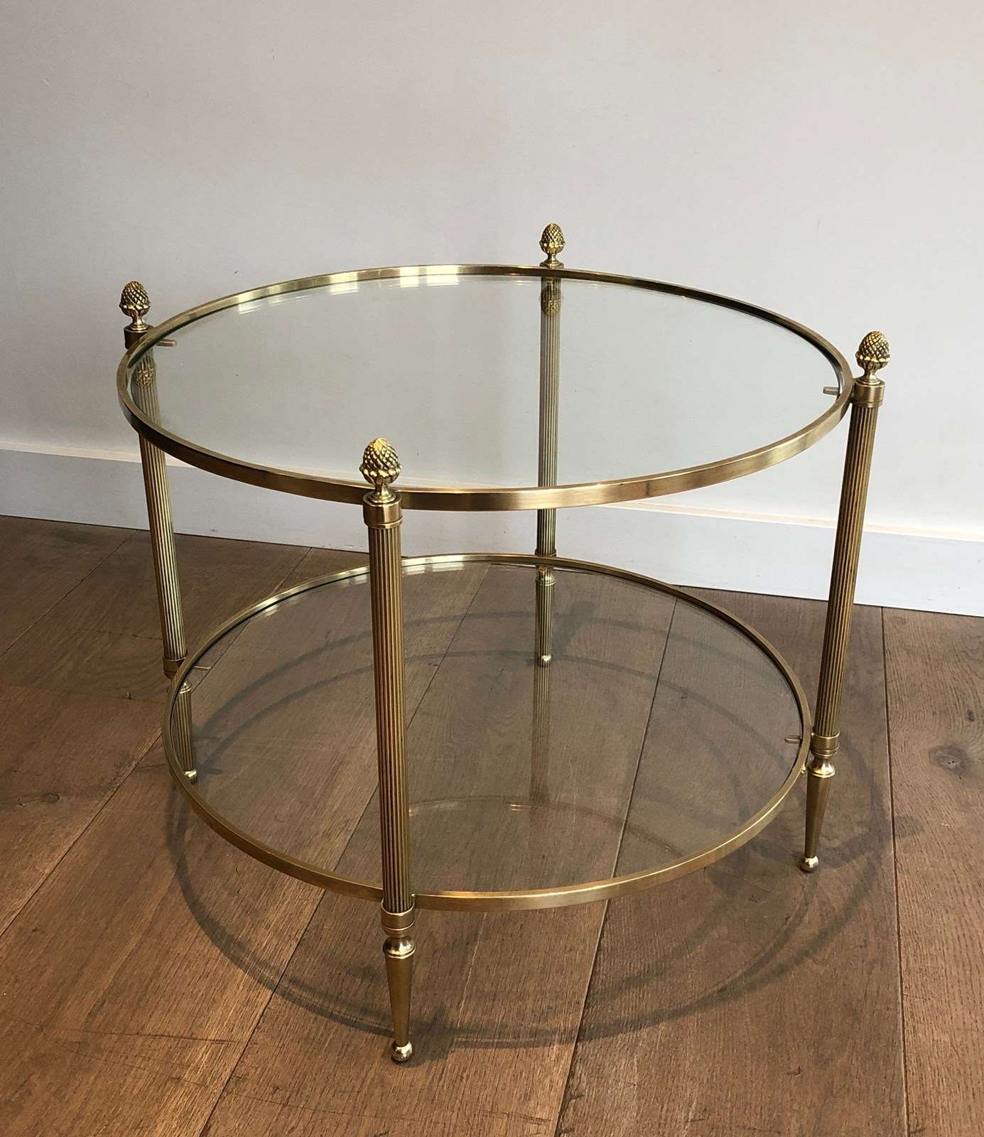 Small round brass on sale coffee table