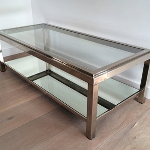 Chrome Coffee Table. French. Circa 1970